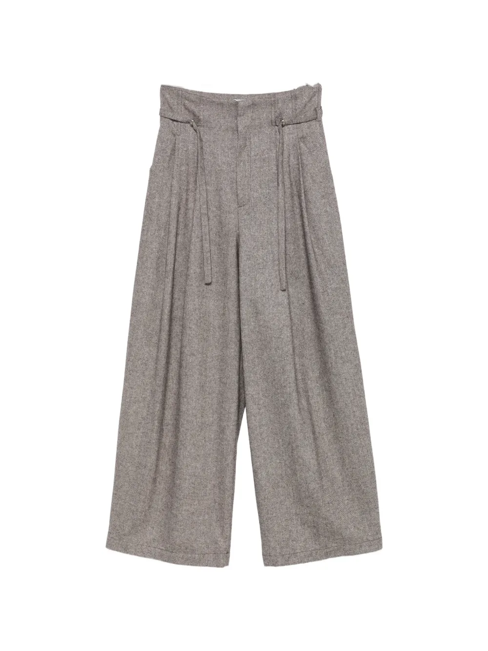 Isabelle Blanche herringbone paperbag trousers - Braun