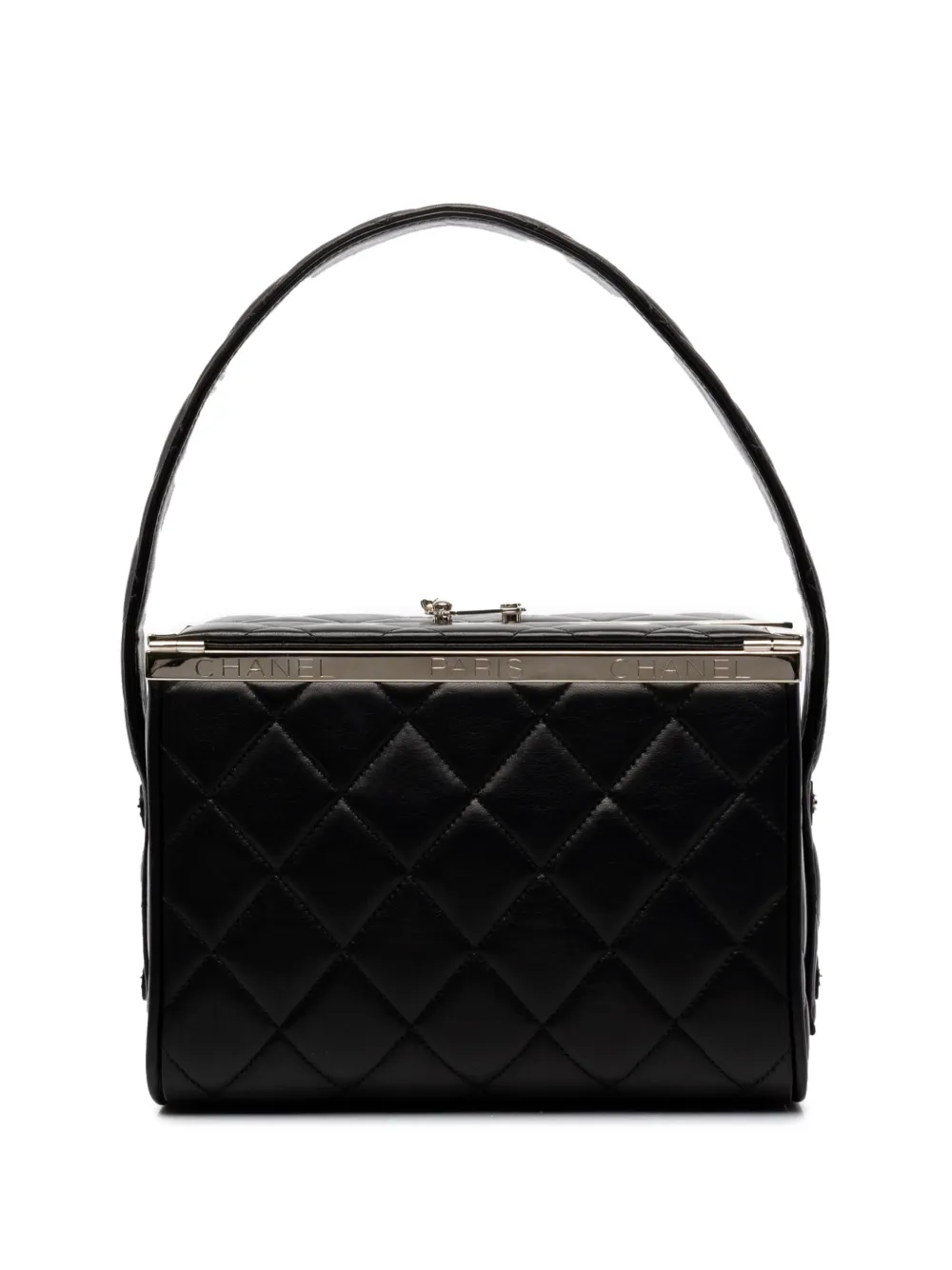 CHANEL Pre-Owned 1996-1997 Quilted Lambskin Leather Box Bag handbag - Black