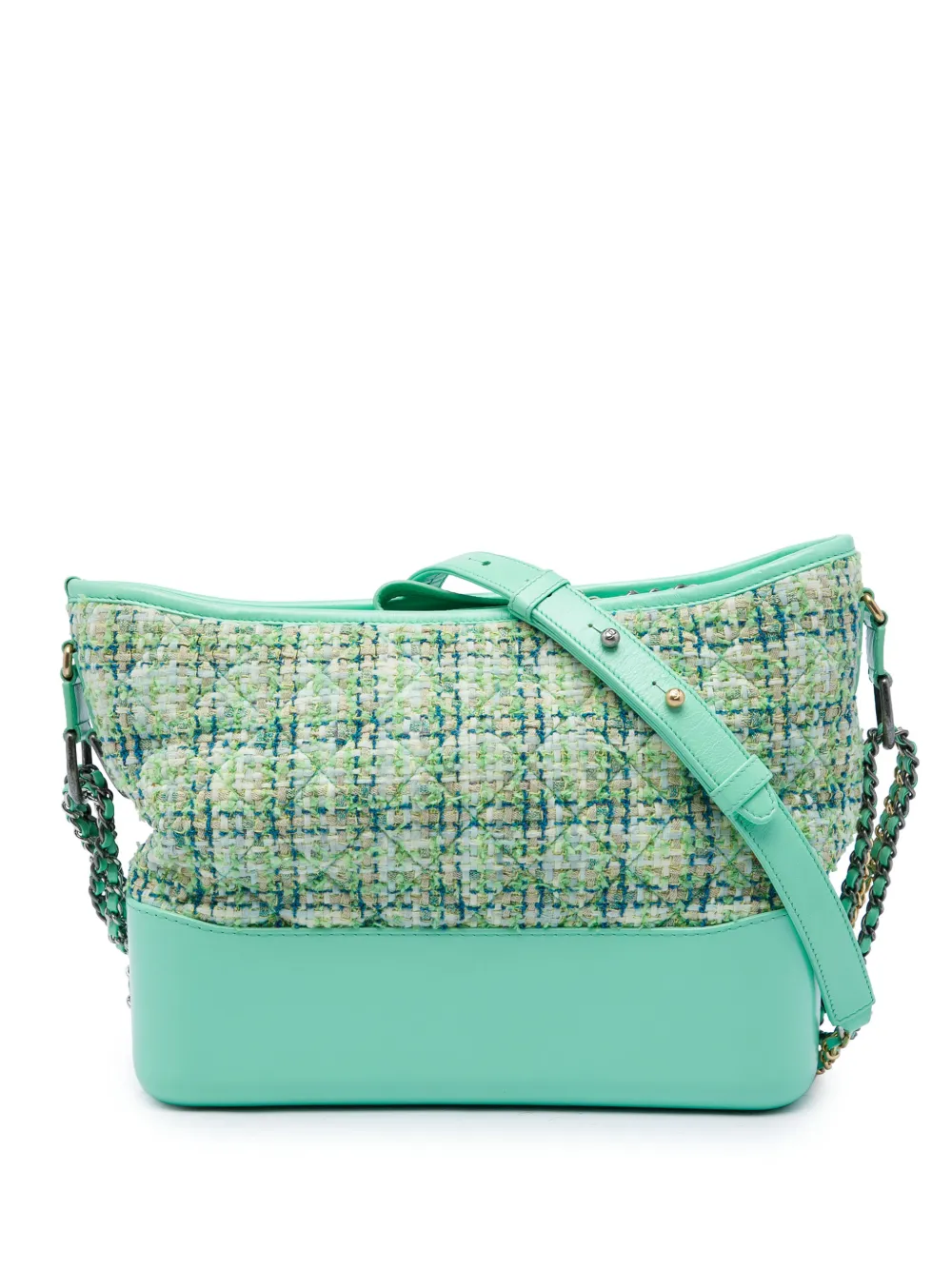 CHANEL Pre-Owned 2019 Medium Tweed Gabrielle crossbody bag - Green