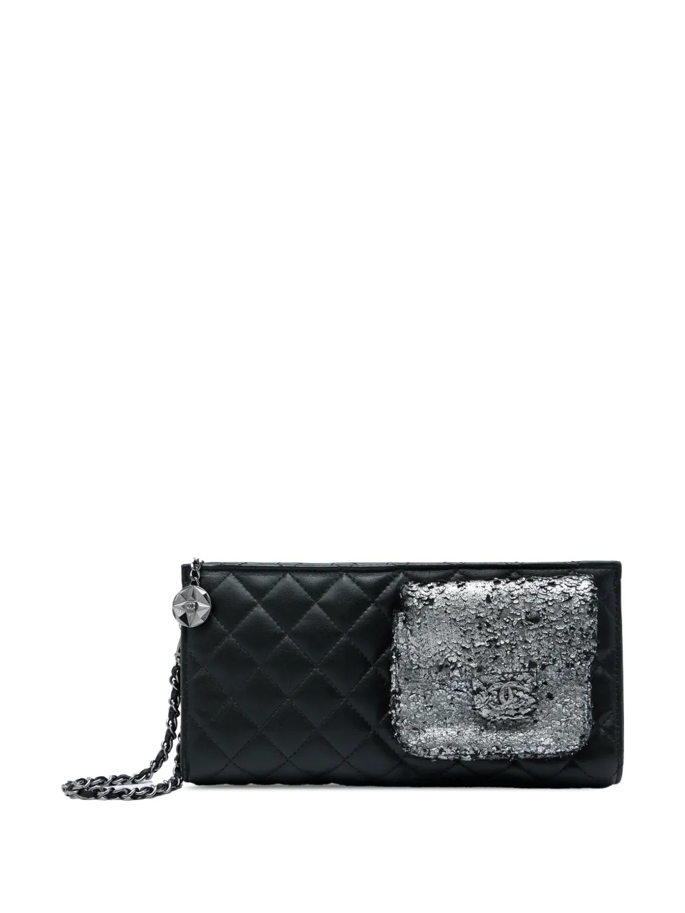 CHANEL Pre-Owned 2012-2013 Metallic and Quilted Lambskin Mineral Nights Pochette Wristlet clutch bag - Black