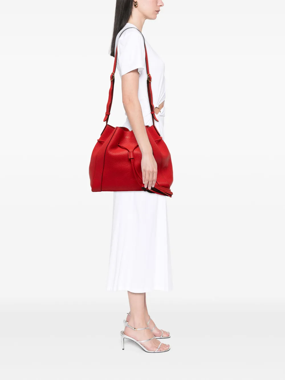 Mulberry Pre-Owned 2015-2026 Leather Millie Tote bucket bag - Red