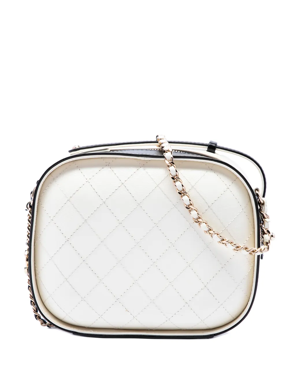 CHANEL Pre-Owned 2019 Small CC Quilted Crumpled Calfskin Vanity Case satchel - Weiß