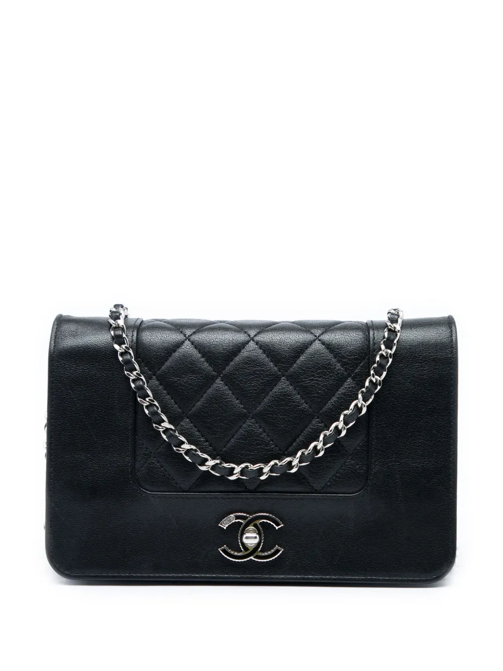 CHANEL Pre-Owned 2016-2017 Quilted Sheepskin Mademoiselle Wallet on Chain crossbody bag - Black