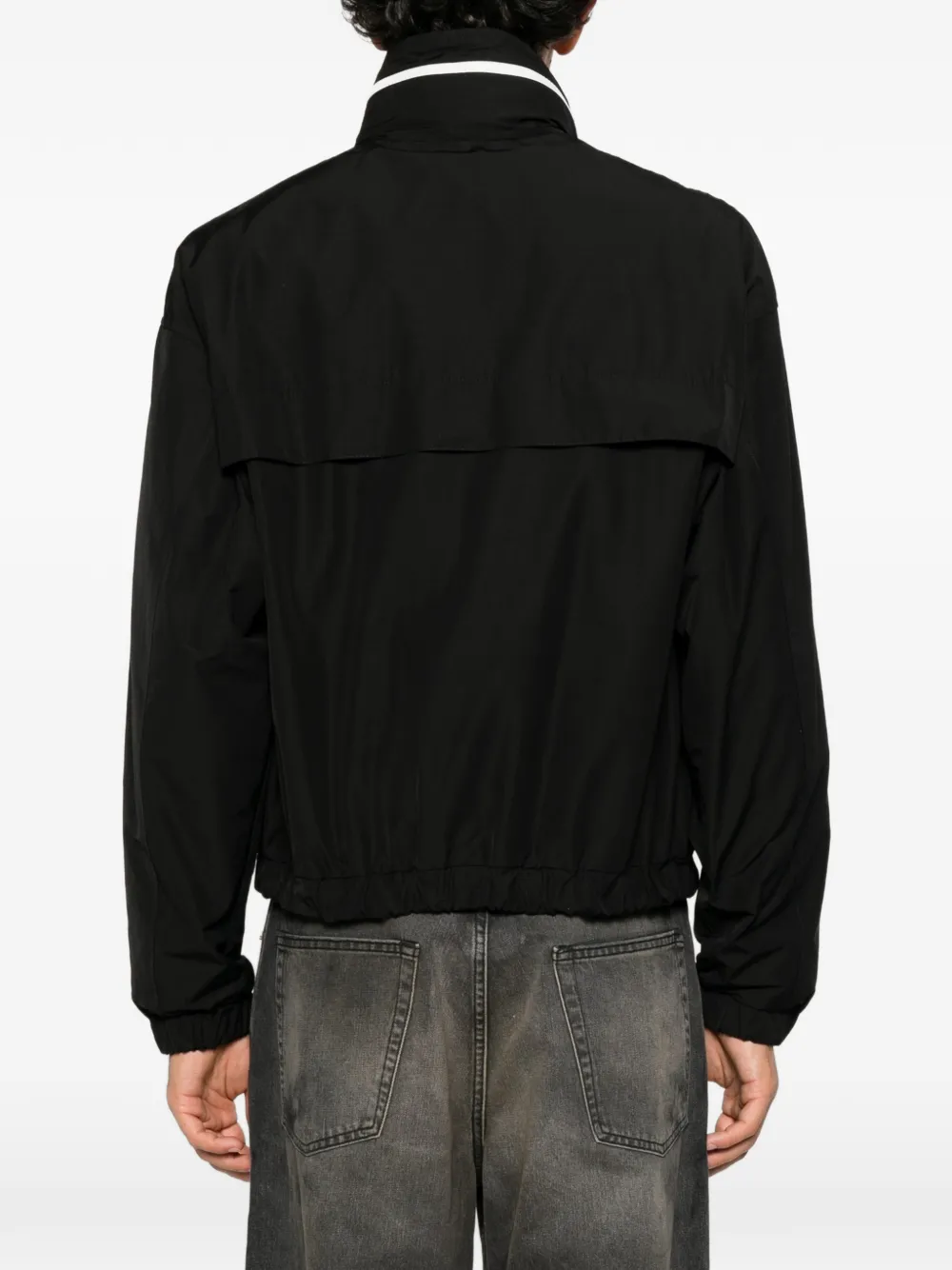 AMI Paris Ami de Coeur logo-patch jacket Zwart