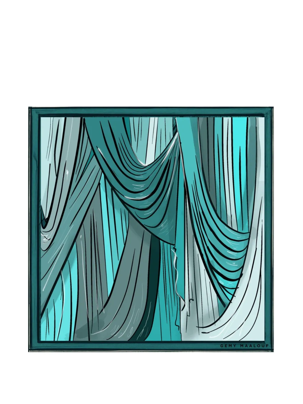 Gemy Maalouf draped-motif scarf - Blu