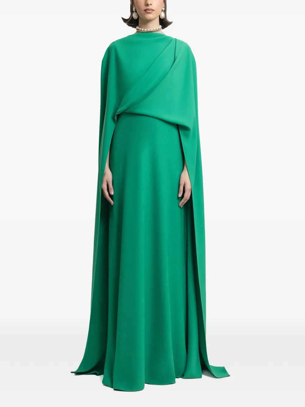 Gemy Maalouf Gedrapeerde kaftan in cape-stijl Groen