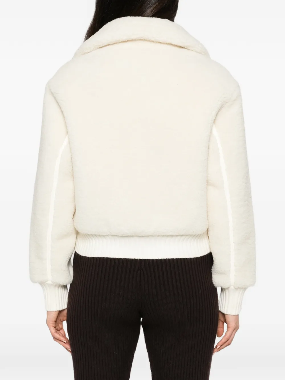 Fusalp Mesly shearling-texture zip-up jacket Beige