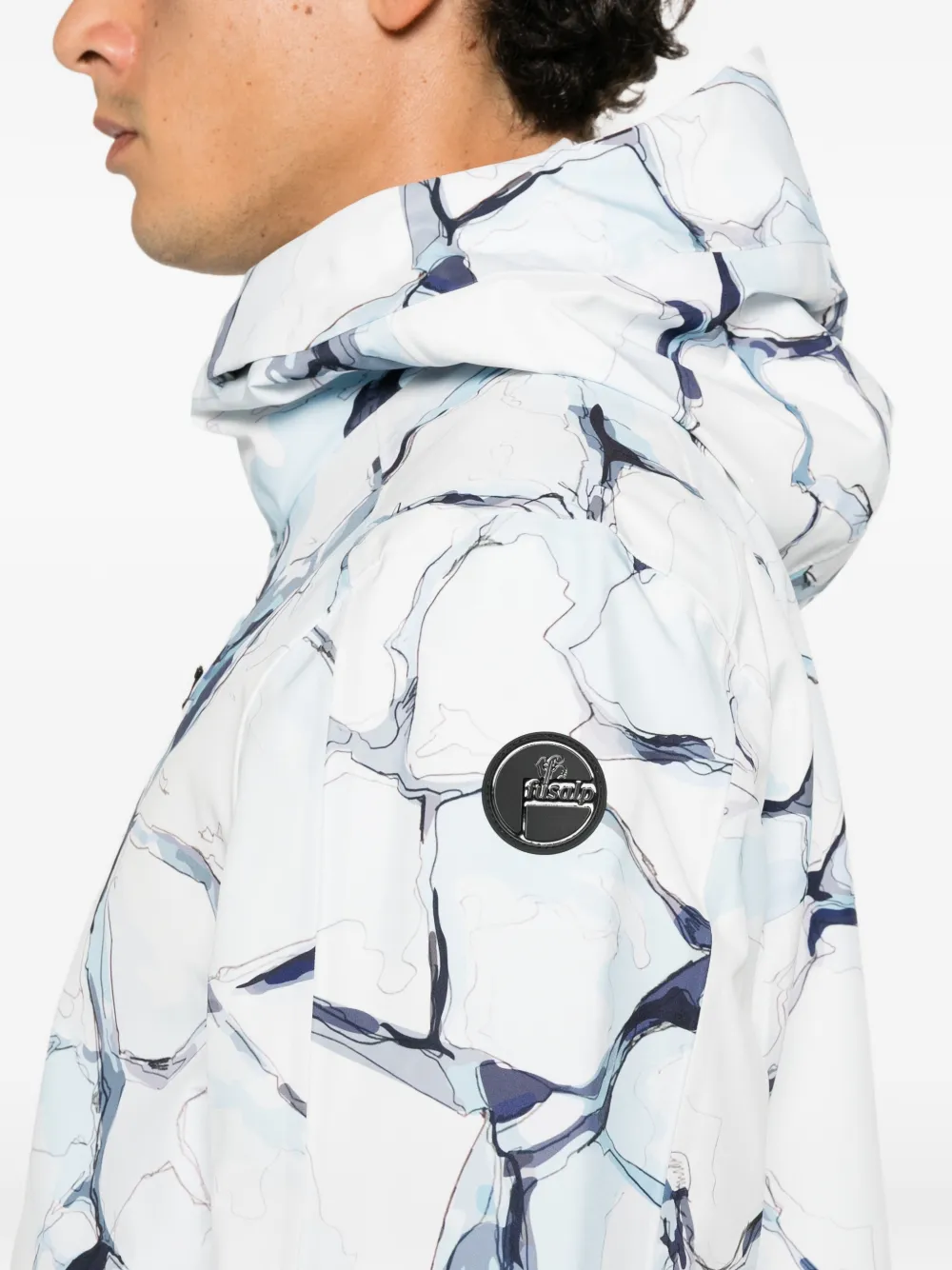 Fusalp Formon Ice marble-print ski jacket Wit