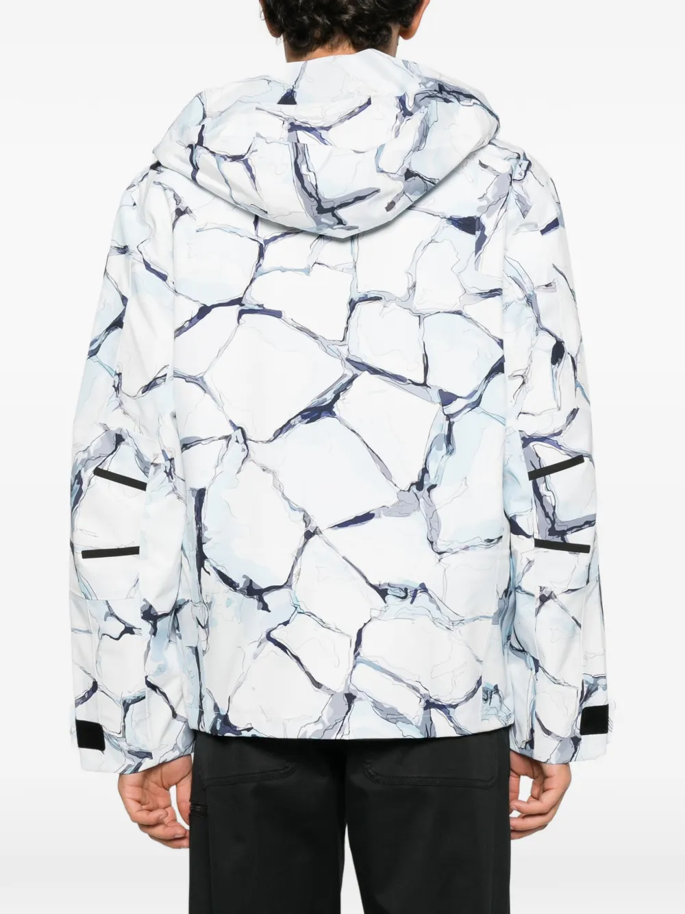 Fusalp Formon Ice marble-print ski jacket Wit