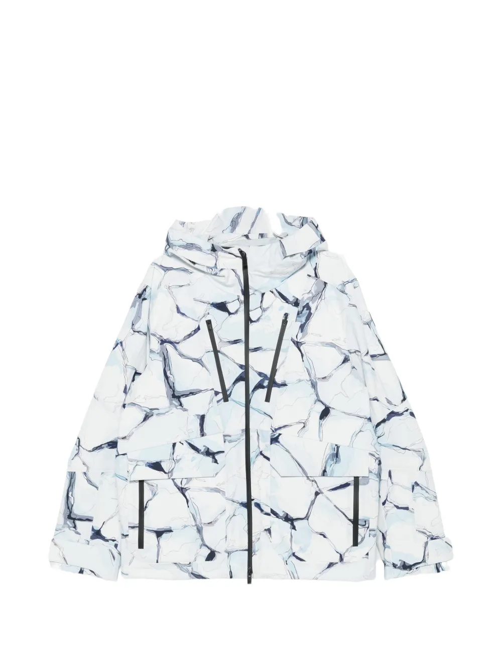 Fusalp Formon Ice marble-print ski jacket Wit