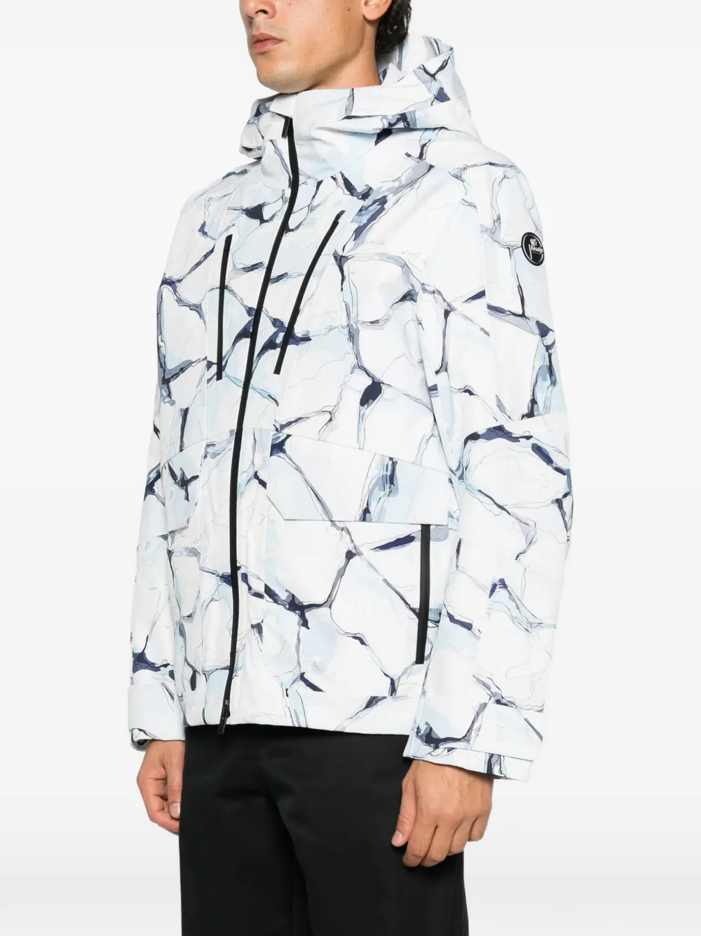 Fusalp Formon Ice marble-print ski jacket Wit