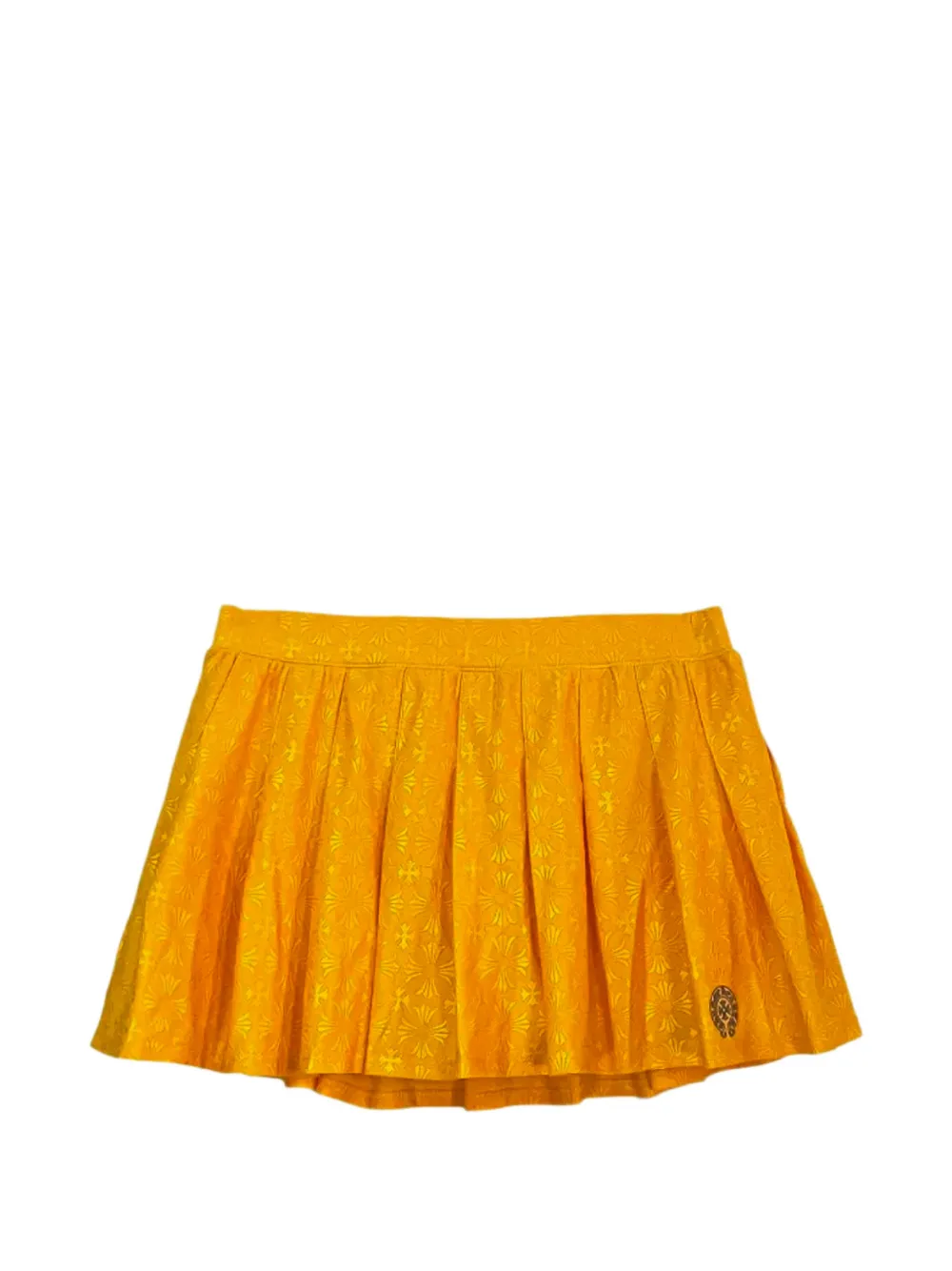 Chrome Hearts pleated monogram-pattern skirt - Orange