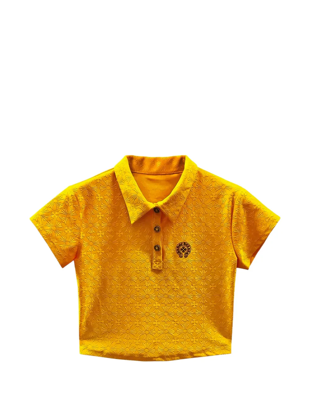 Chrome Hearts monogram-embossed polo top - Giallo