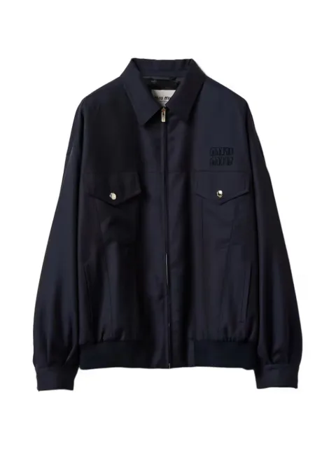 Miu Miu Batavia logo-embroidered blouson jacket