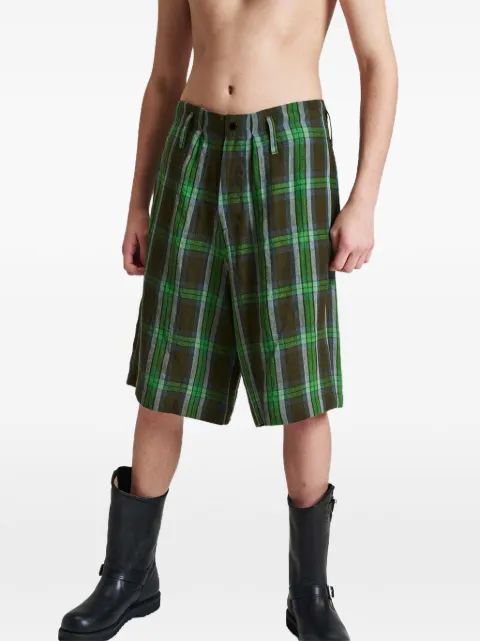 3Man check-pattern shorts
