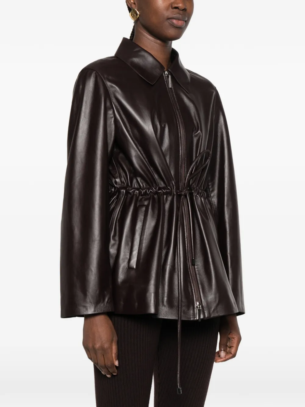 JOSEPH drawstring leather jacket Bruin