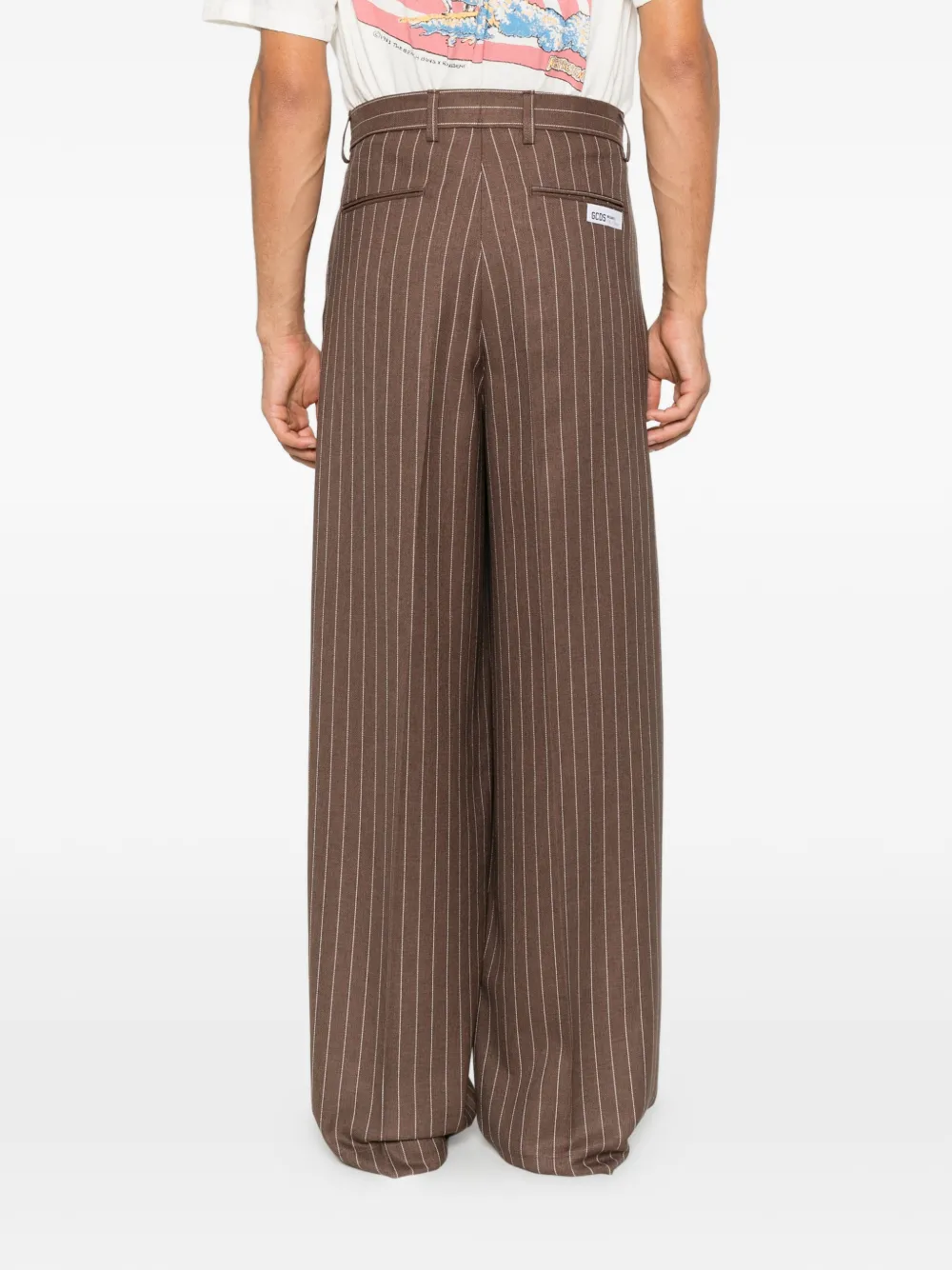 GCDS pinstripe-pattern pleated trousers Bruin