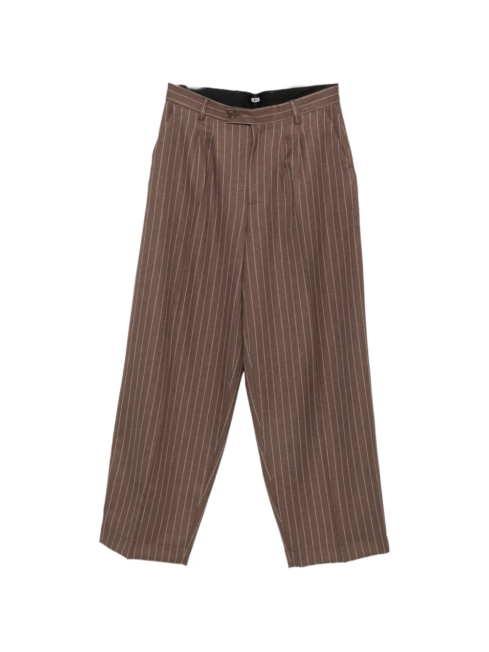 GCDS pinstripe-pattern pleated trousers - Braun