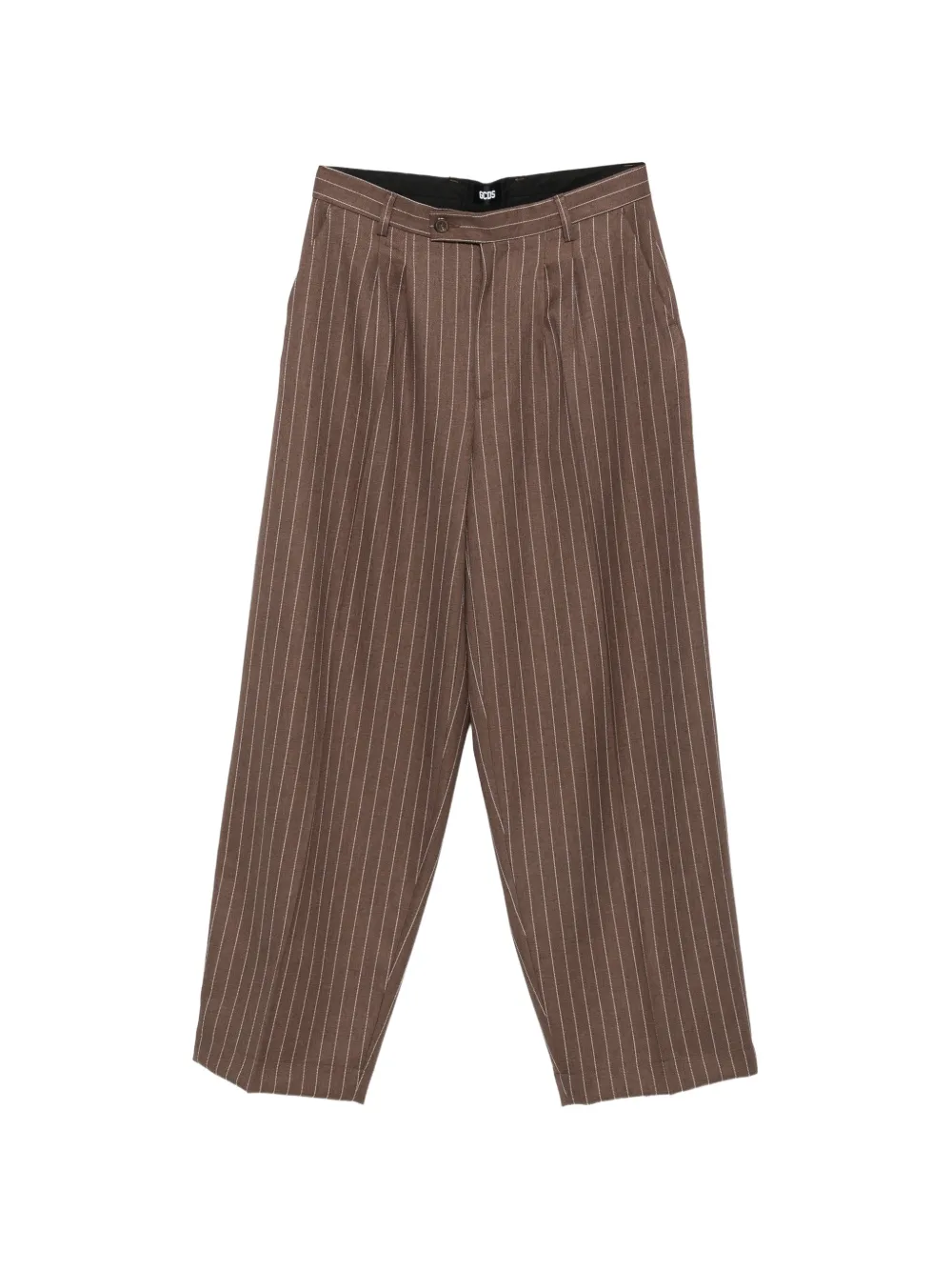 GCDS pinstripe-pattern pleated trousers Bruin