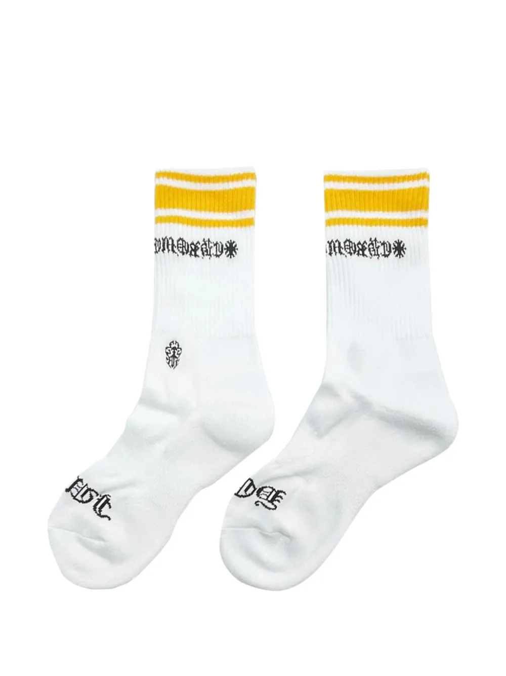 Chrome Hearts striped logo-knit socks Wit
