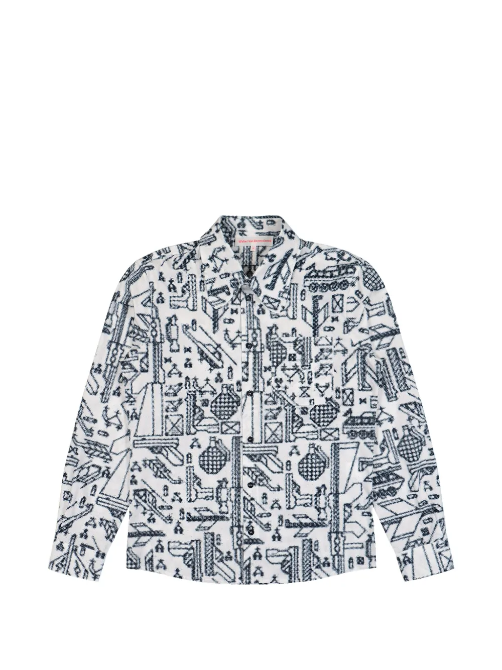Walter Van Beirendonck graphic-print chest-pocket shirt - Weiß