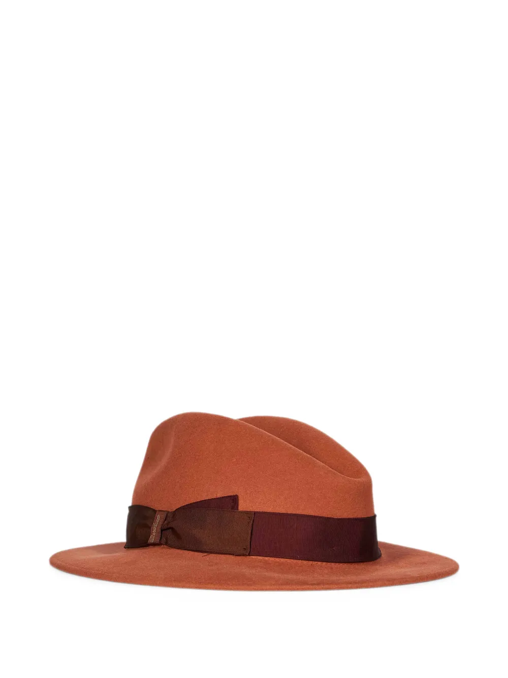 Borsalino Country grosgrain-trim felt fedora hat Oranje
