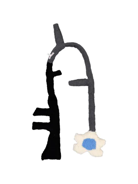 Walter Van Beirendonck Peace sculptural knitted scarf