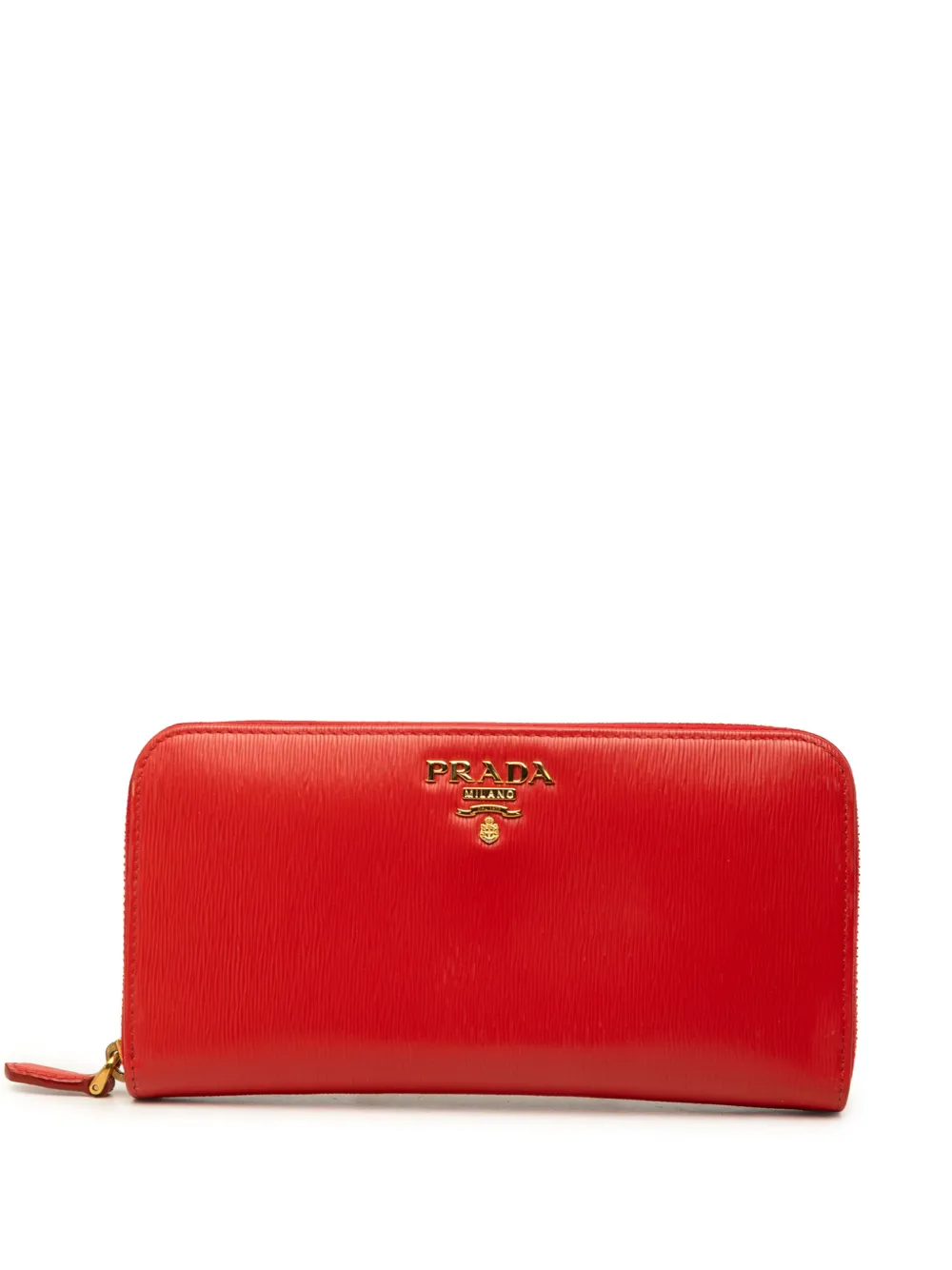 Prada Pre-Owned 2010-2026 Vitello Move Zip Around Continental Wallet long wallets - Rosso