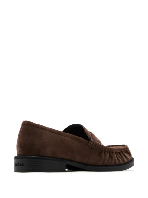Coach logo-plaque suede loafers