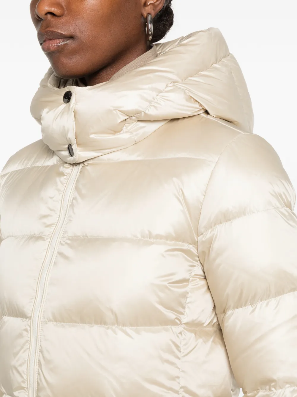 Woolrich Liquid hooded quilted parka jacket Beige