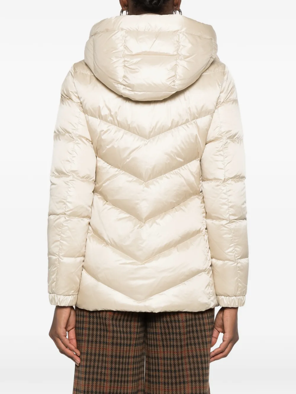Woolrich Liquid hooded quilted parka jacket Beige