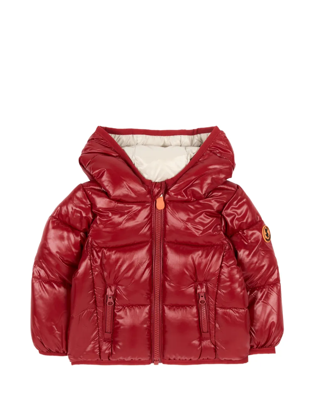 Save The Duck Kids quilted hooded jacket Rood