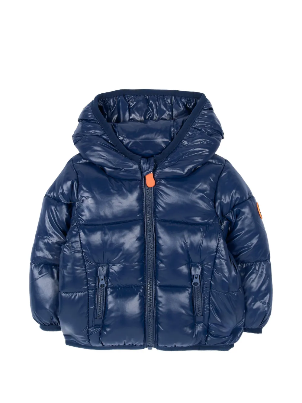 Save The Duck Kids quilted hooded jacket Blauw