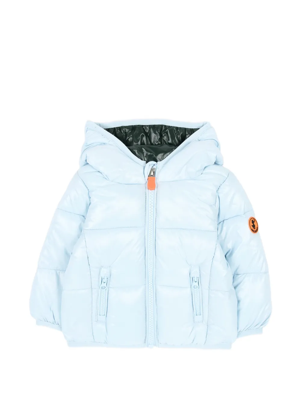 Save The Duck Kids quilted hooded jacket Blauw