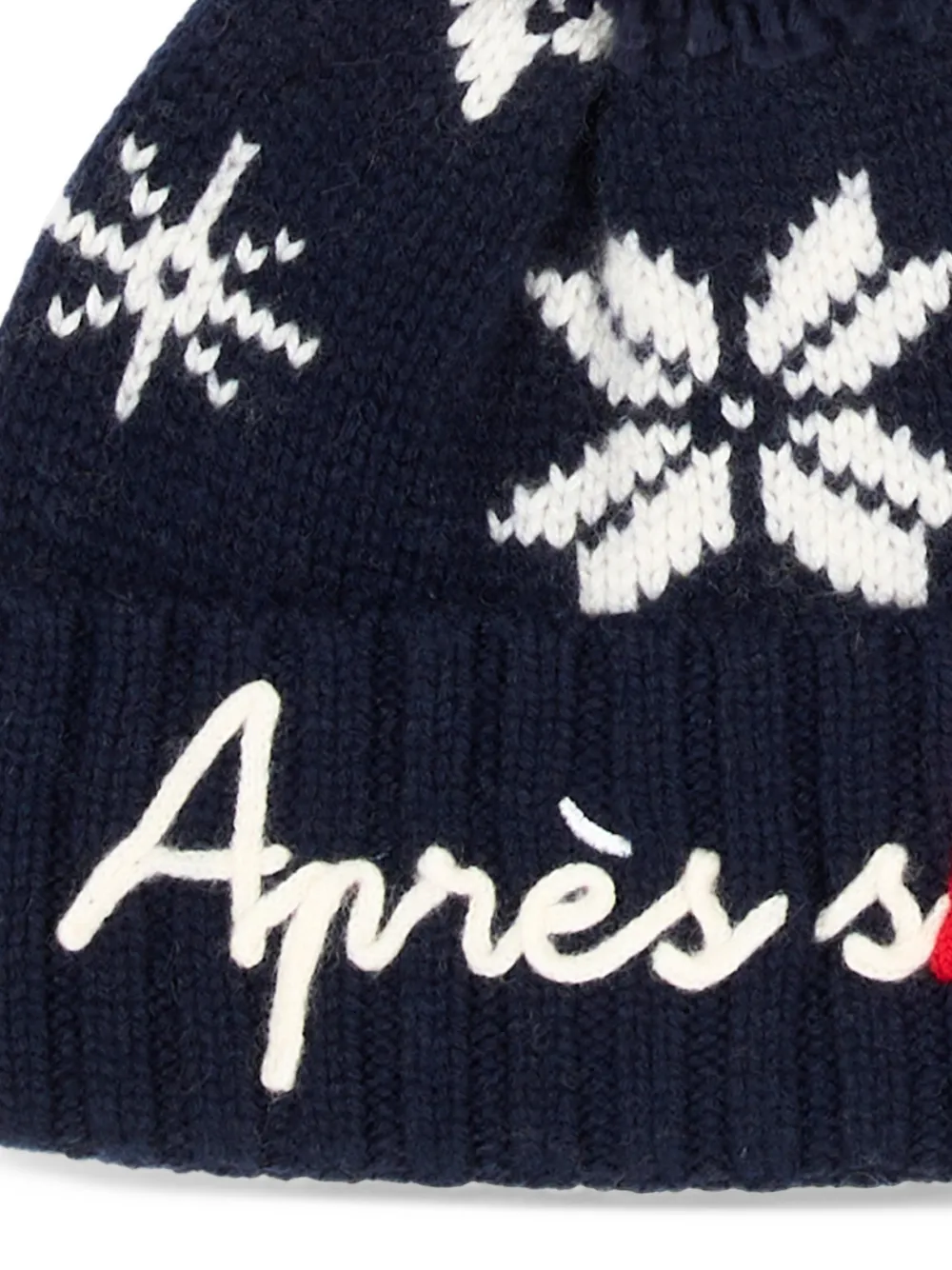 MC2 Saint Barth Kids snowflake-intarsia pompom beanie hat Blauw