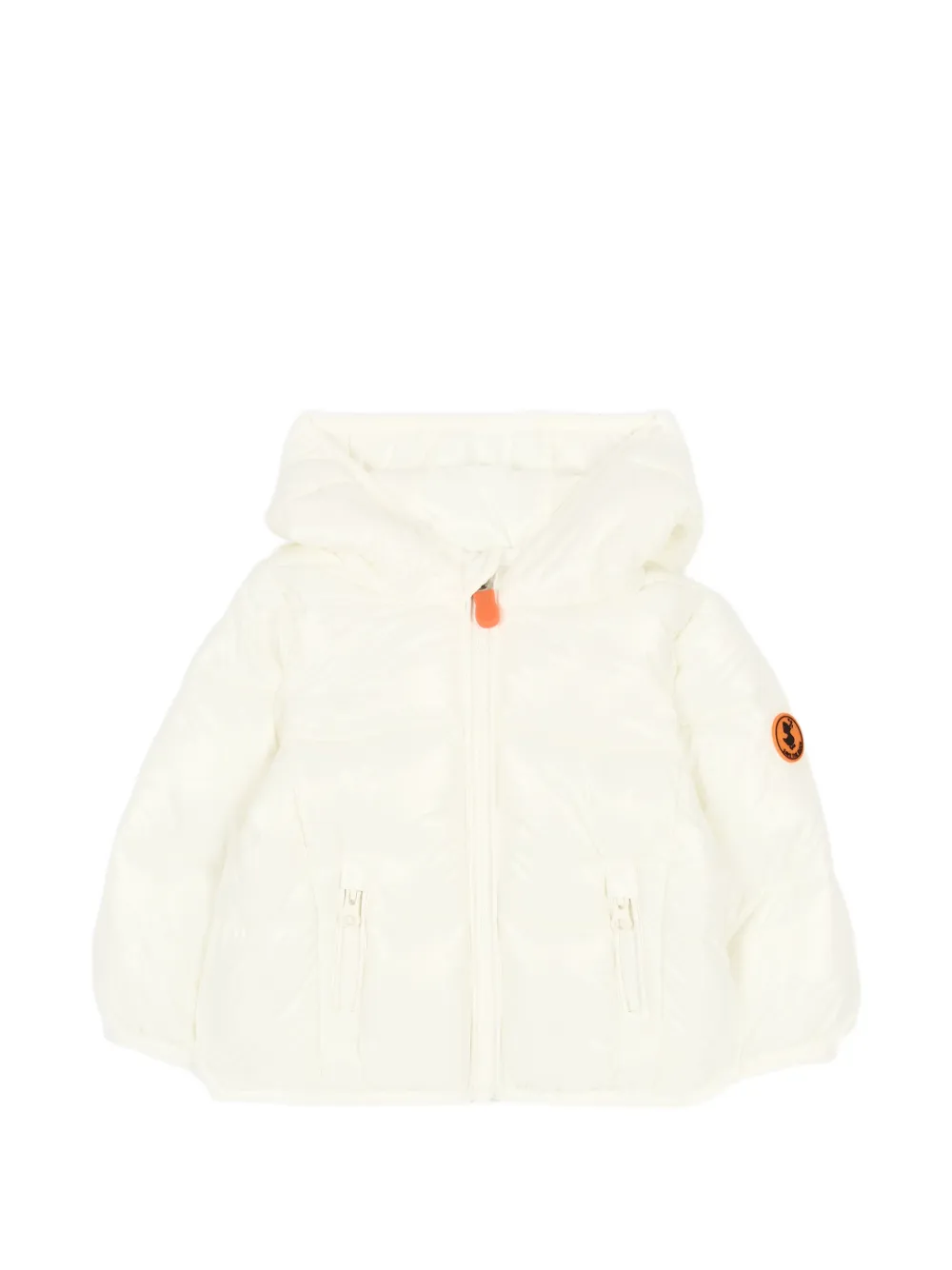 Save The Duck Kids quilted hooded jacket Wit