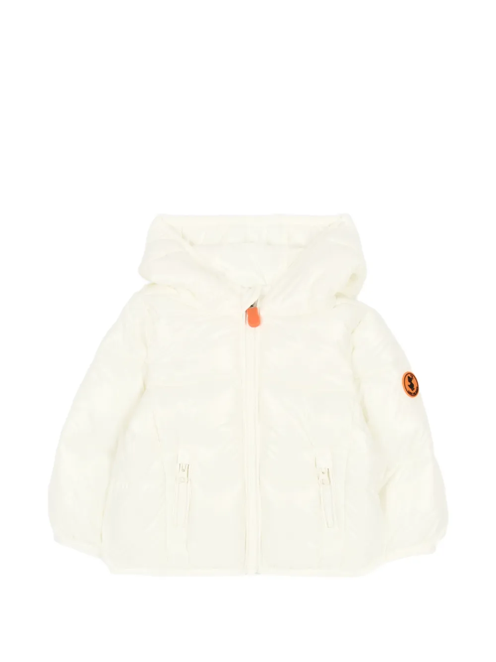Save The Duck Kids quilted hooded jacket Wit