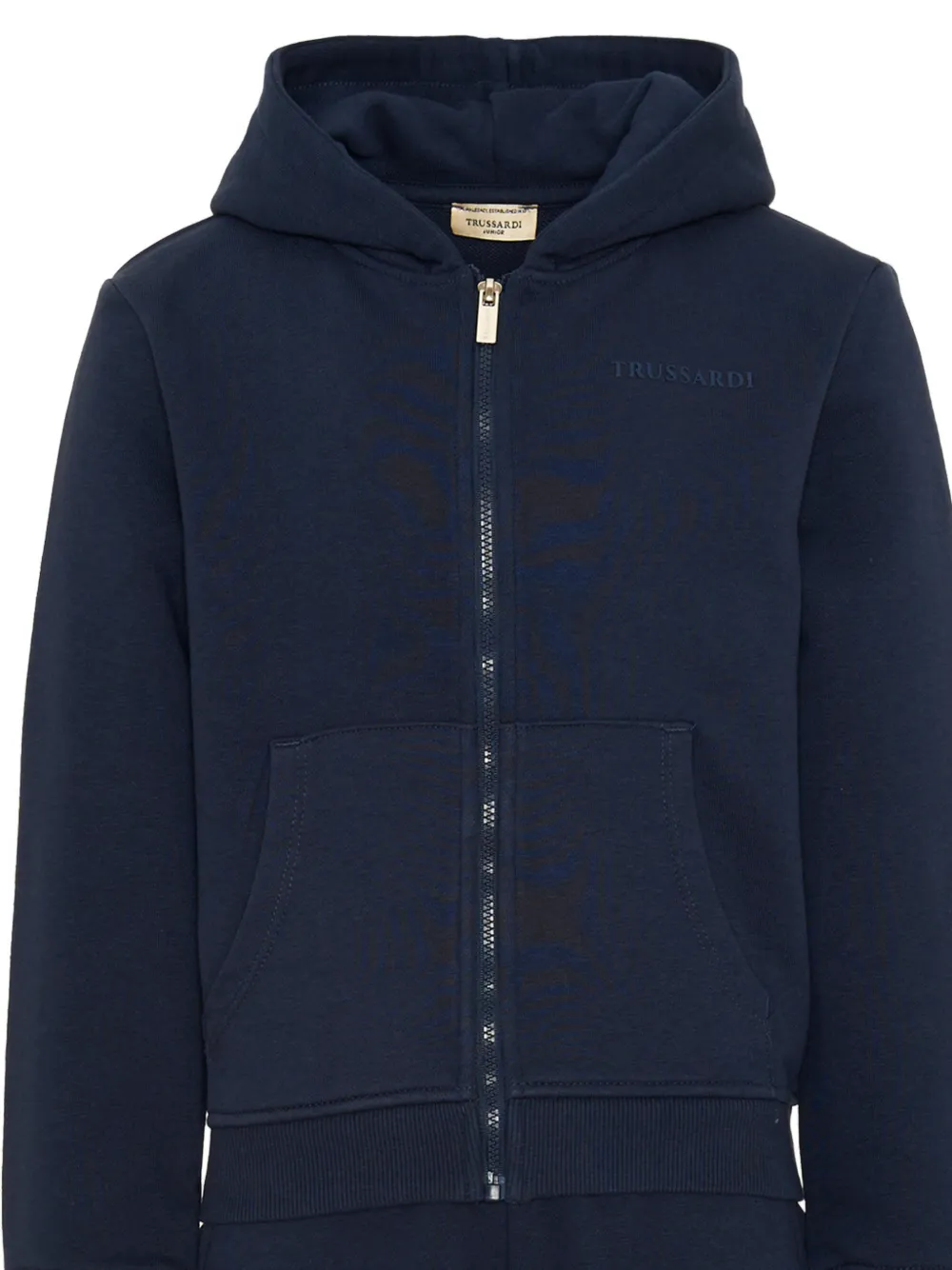 TRUSSARDI JUNIOR logo-embroidered zip-up tracksuit Blauw