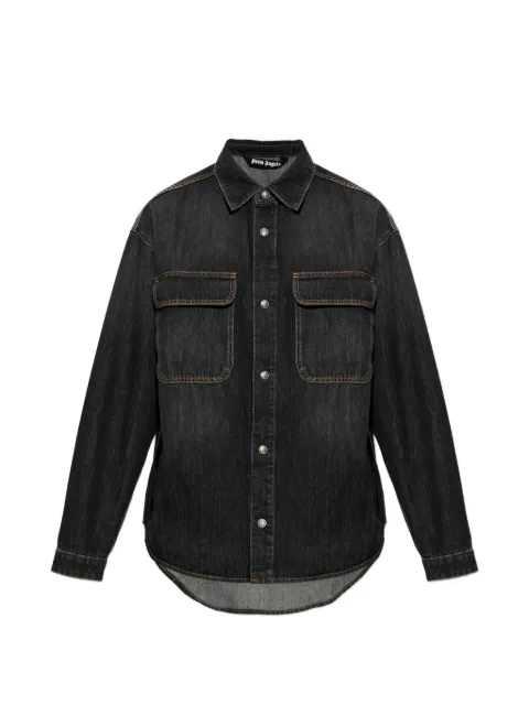 Palm Angels logo-print denim shirt