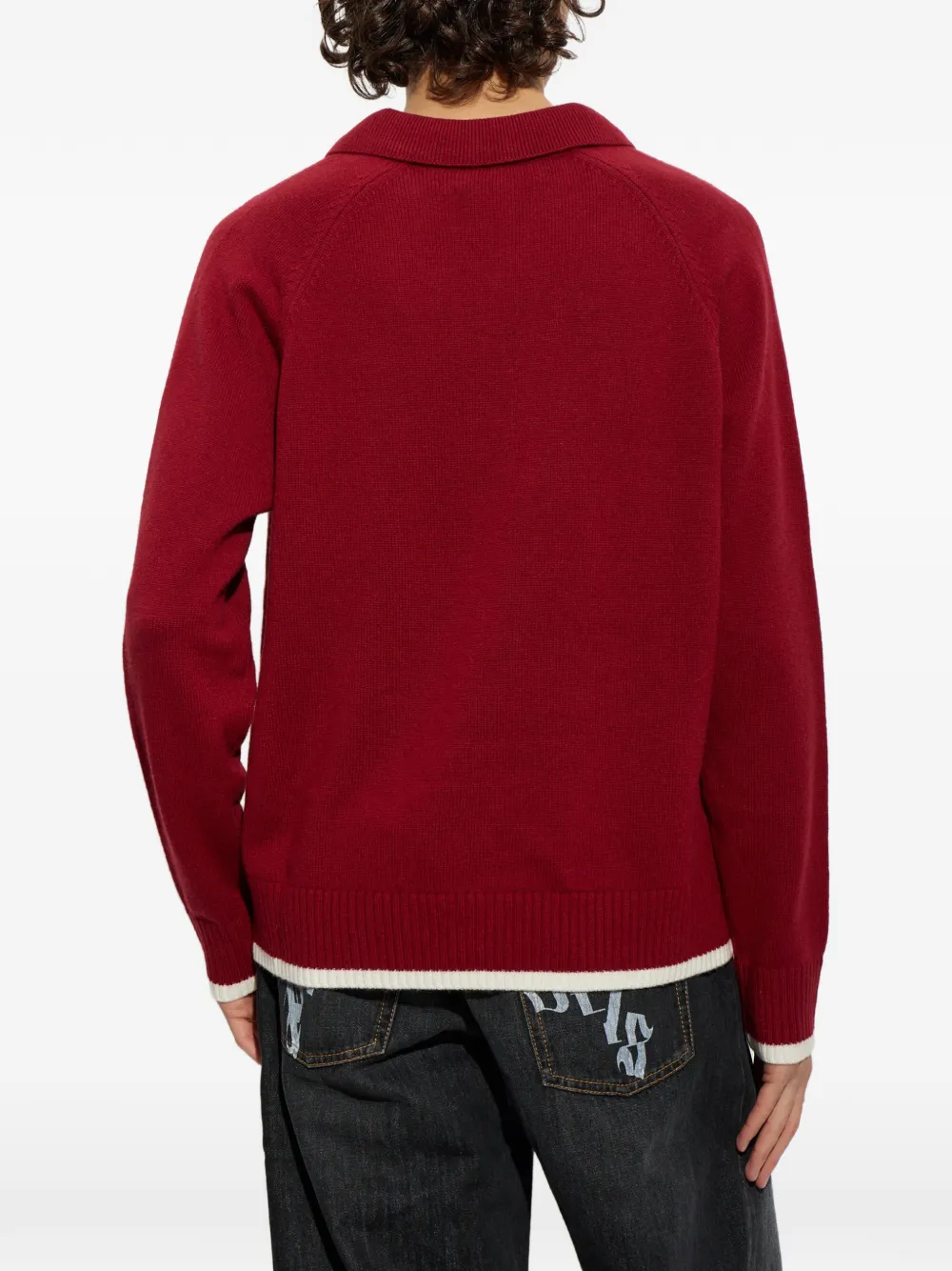 Palm Angels embroidered-logo sweater Rood