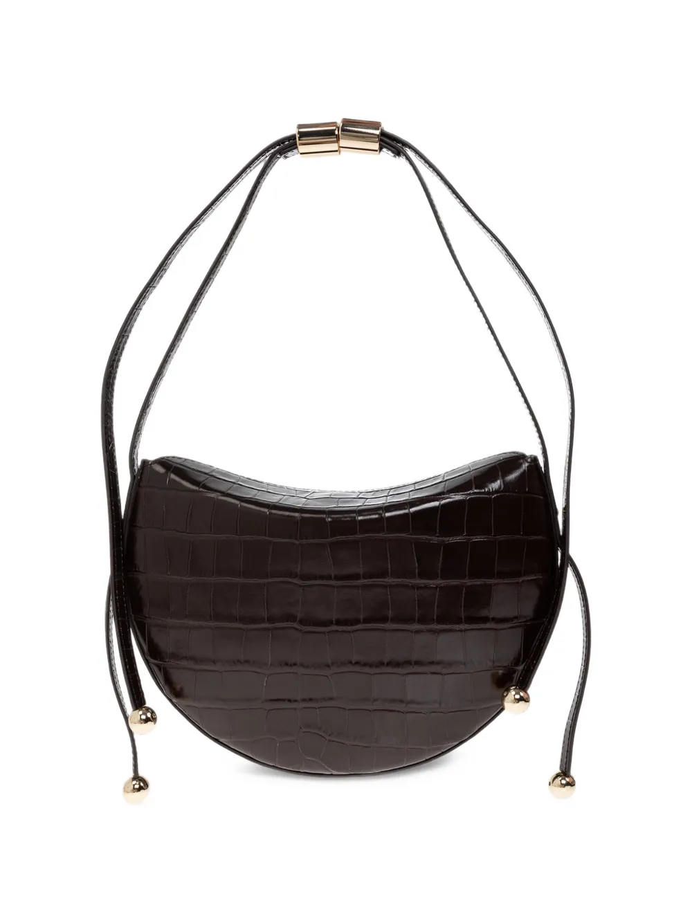 Furla small Moonstone croc-effect leather shoulder bag Bruin