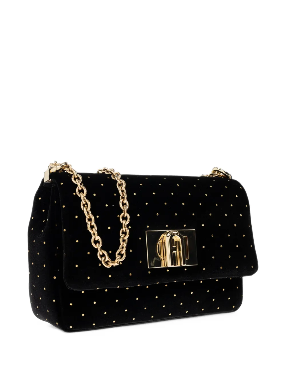 Furla 1927 mini 1927 velvet shoulder bag Zwart
