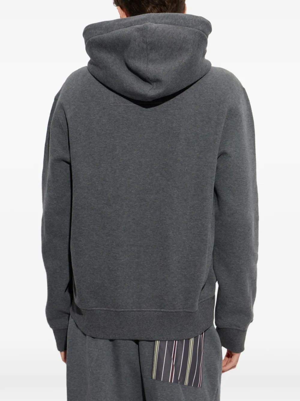 Lanvin -ribbon zip-up hoodie in cotton and cashmere Grijs