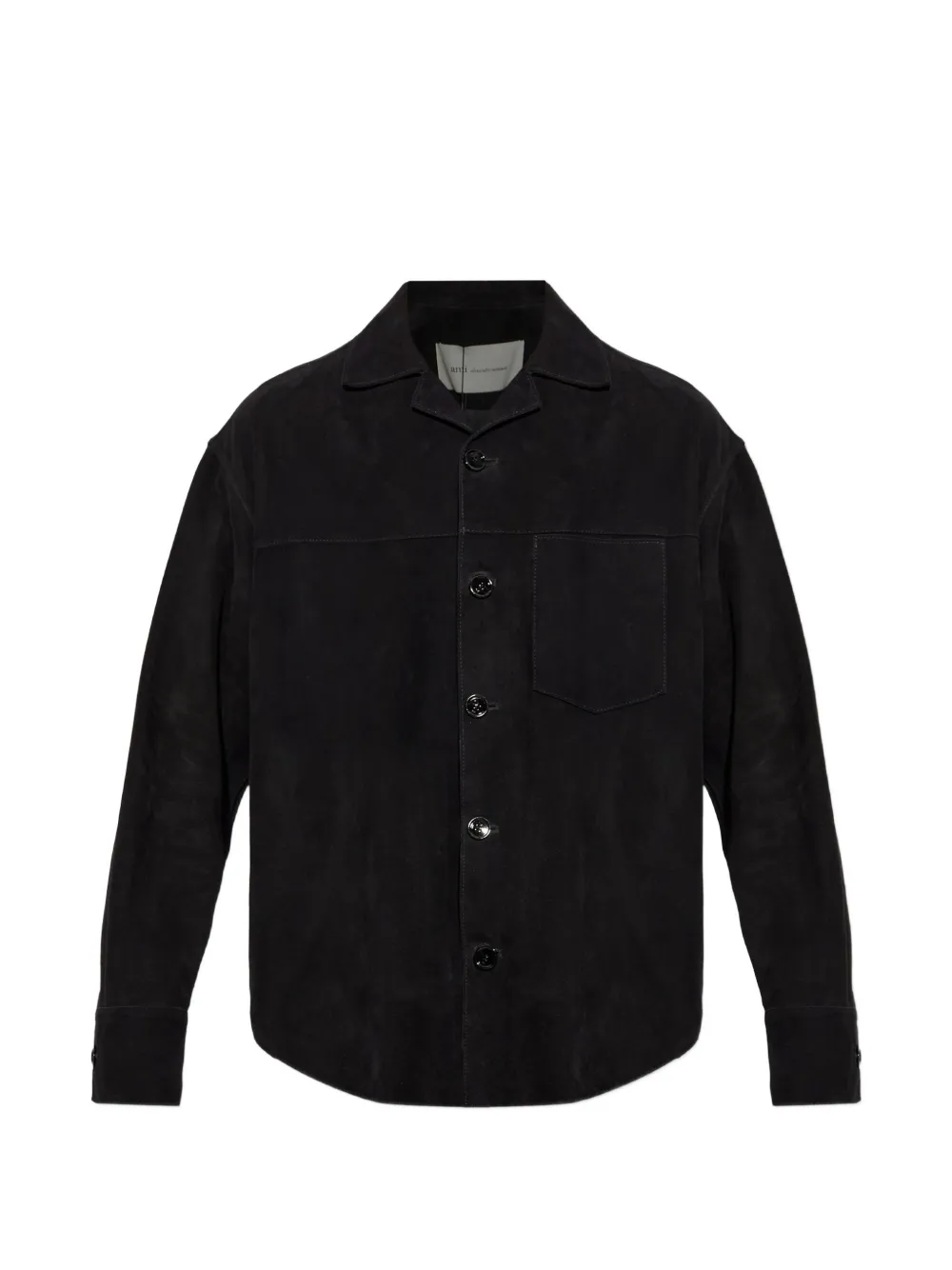AMI Paris leather long-sleeve overshirt - Nero