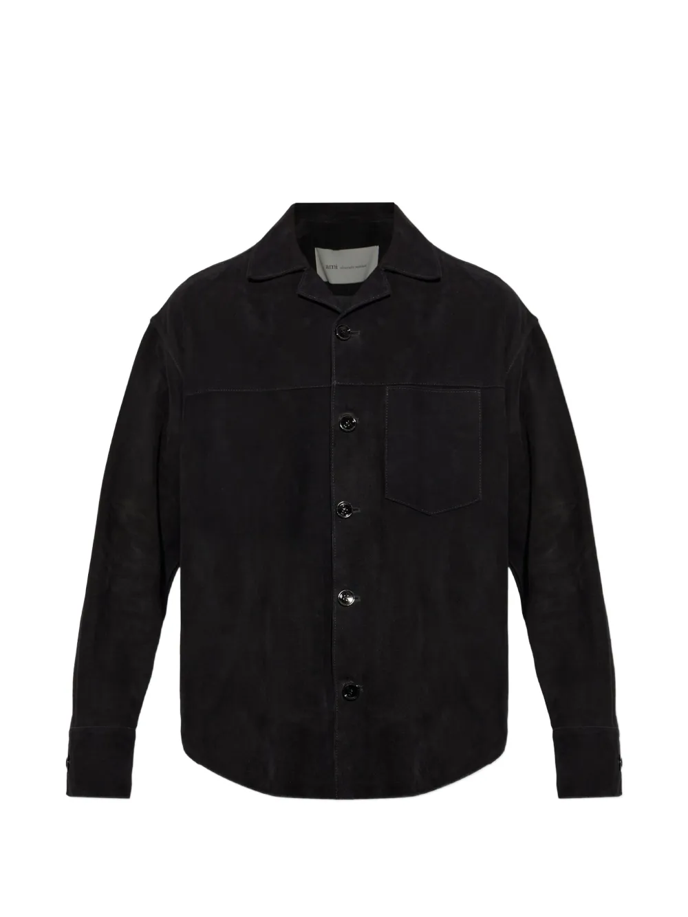 AMI Paris leather long-sleeve overshirt - Nero