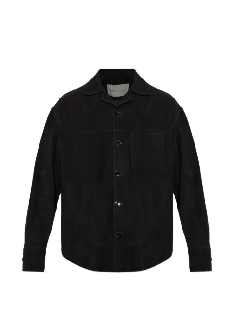 AMI Paris leather long-sleeve overshirt