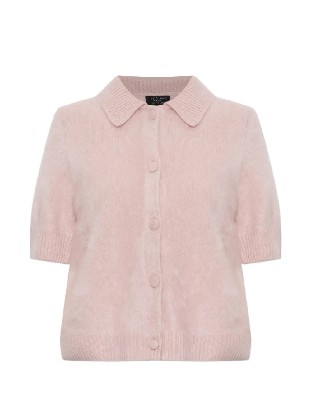 rag & bone Jada short-sleeve cashmere shirt - Rosa