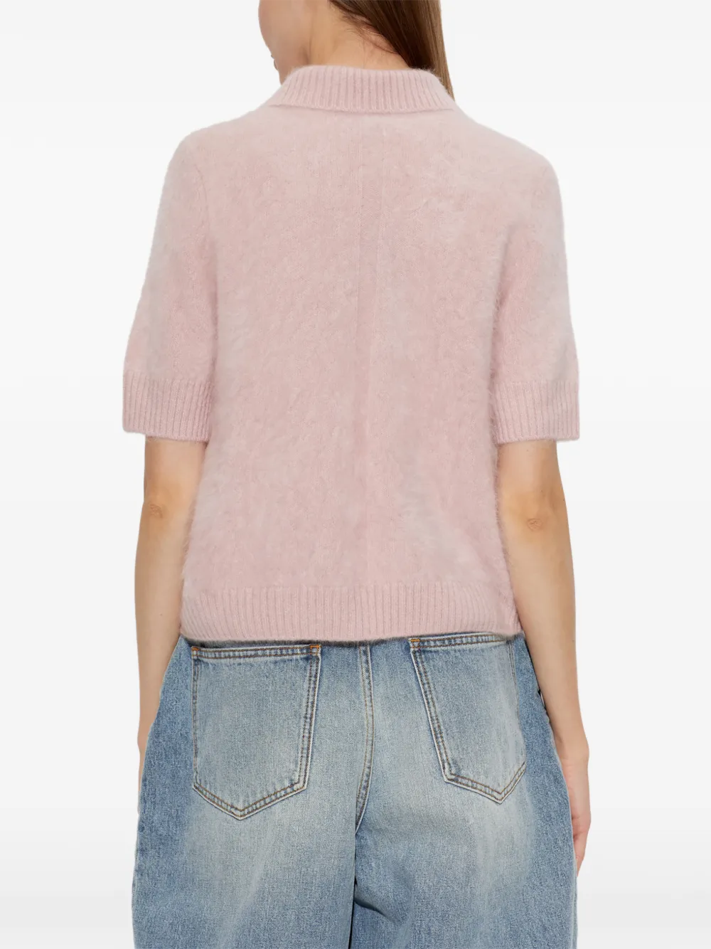 rag & bone Jada short-sleeve cashmere shirt Roze