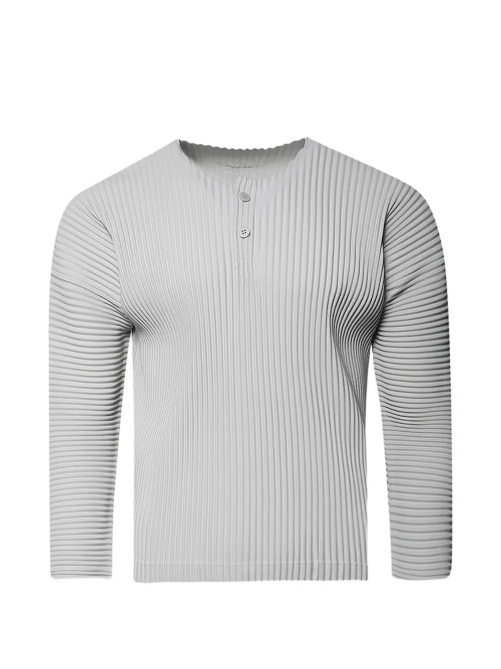 Homme Plissé Issey Miyake button-up T-shirt - Grigio