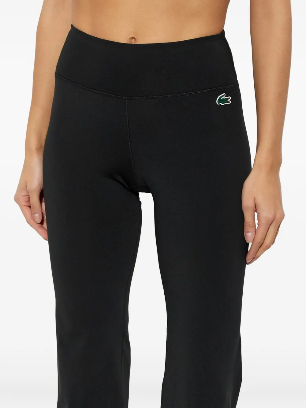 Lacoste Flared legging met logopatch Zwart